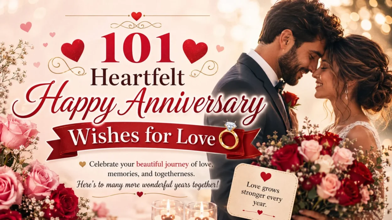 101 Heartfelt Happy Anniversary Wishes for Love 💍