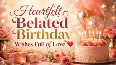 Heartfelt belated birthday wishes filled with love, warmth, and sincere emotions.