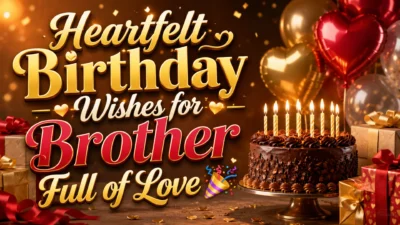 Heartfelt birthday wishes for brother filled with love, joy, balloons, and warm celebrations.