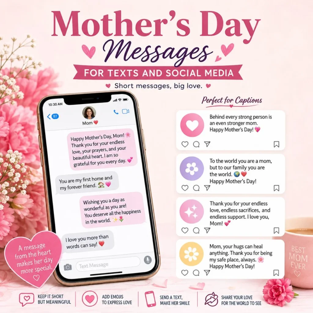 Mother’s Day Messages for Texts and Social Media