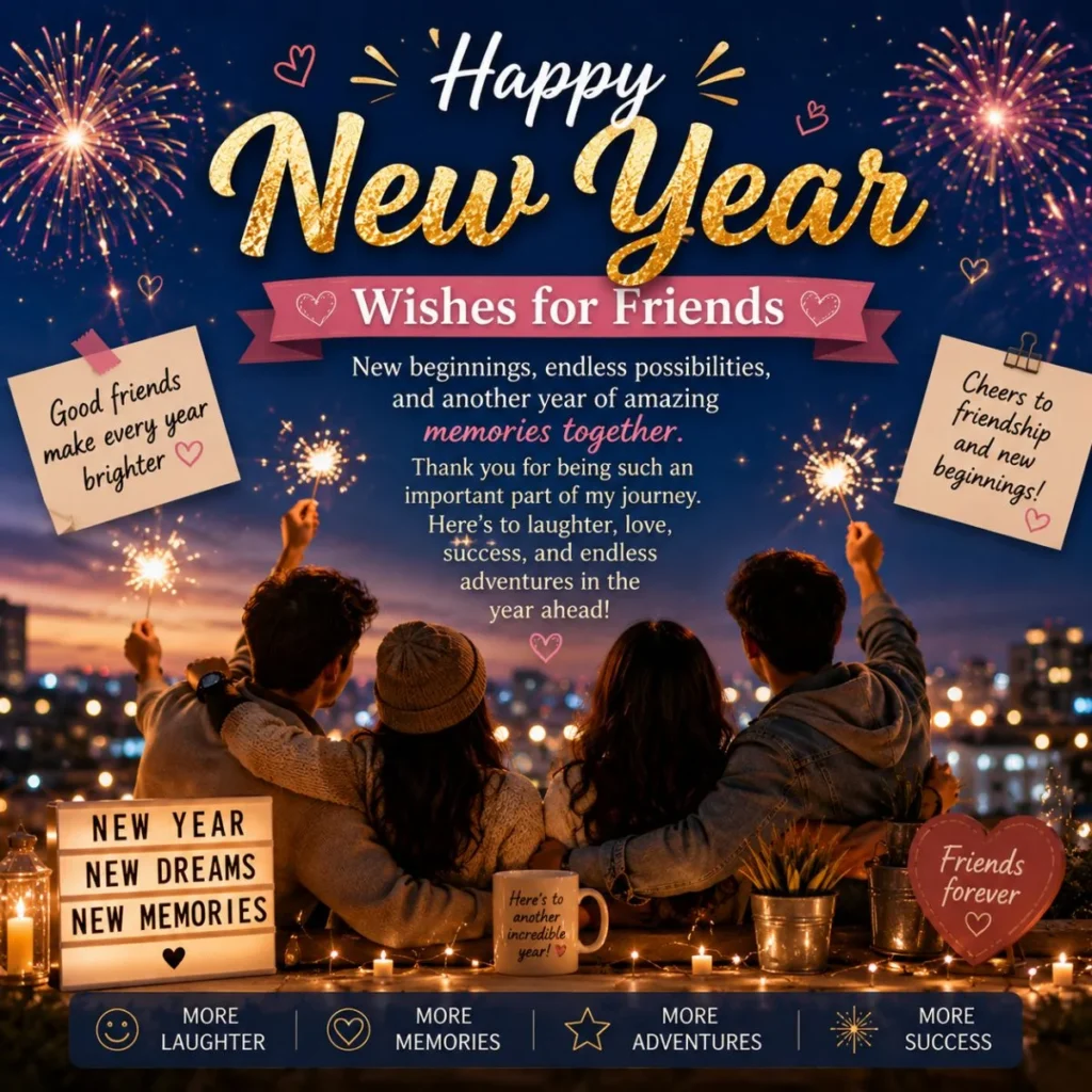 💕 Happy New Year Wishes for Friends