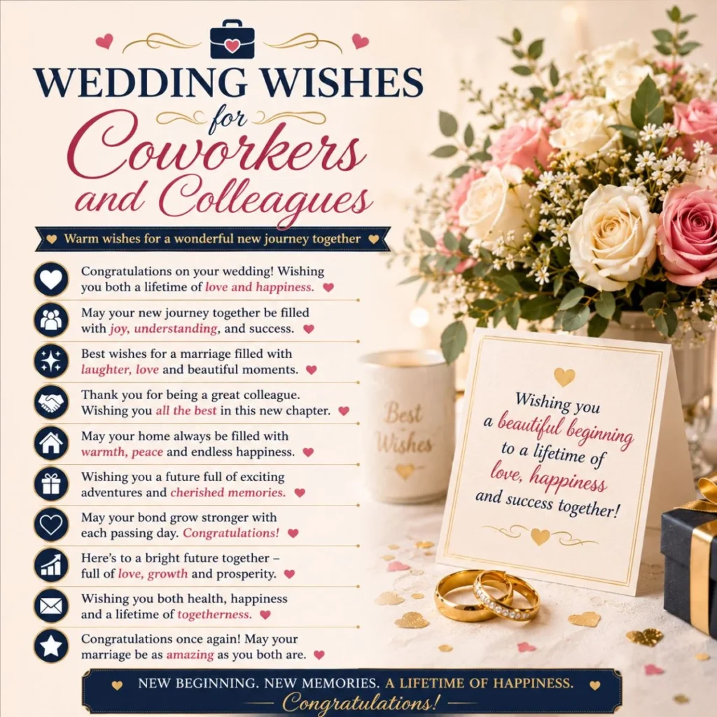 💼 Wedding Wishes for Coworkers and Colleagues