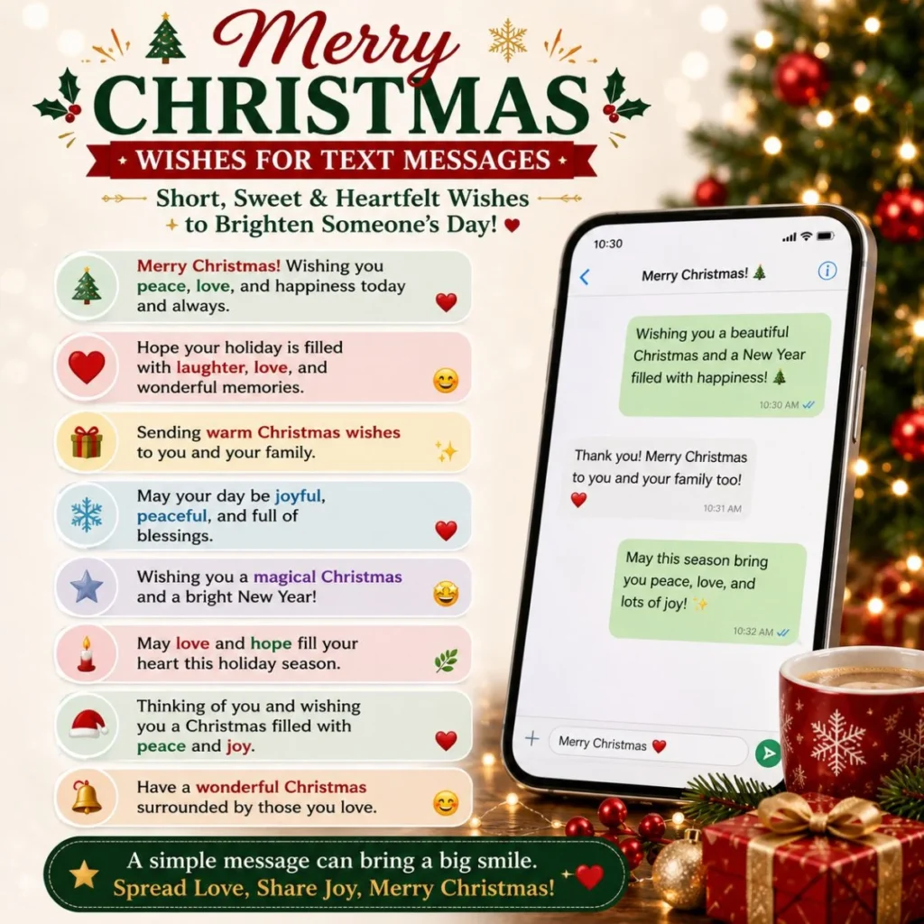 📱 Merry Christmas Wishes for Text Messages
