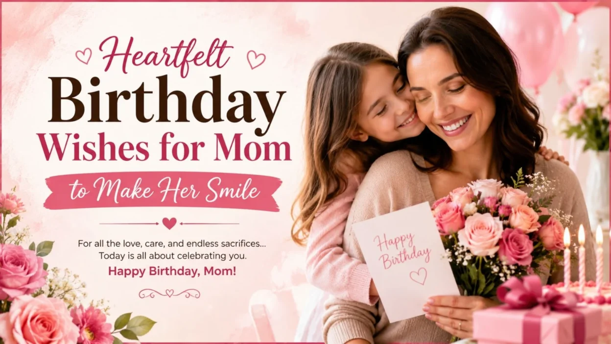 Heartfelt birthday wishes for mom with a loving mother and daughter celebrating together