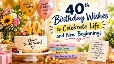 40th birthday wishes for life and new beginnings