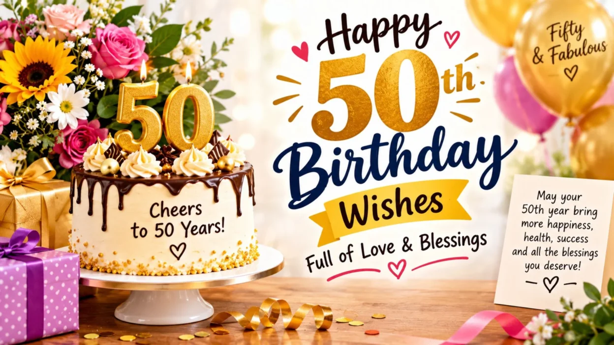 Happy 50th birthday wishes with love and blessings