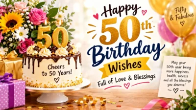 Happy 50th birthday wishes with love and blessings