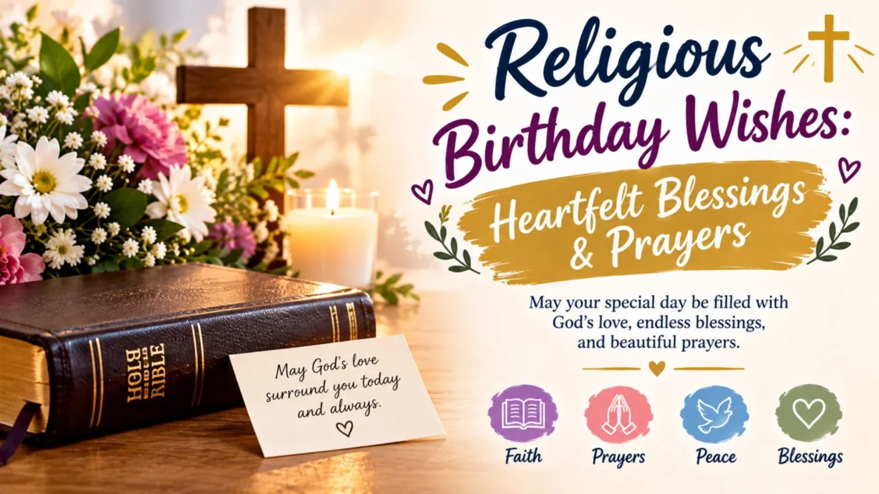 Religious birthday wishes with heartfelt blessings and prayers for a joyful celebration.