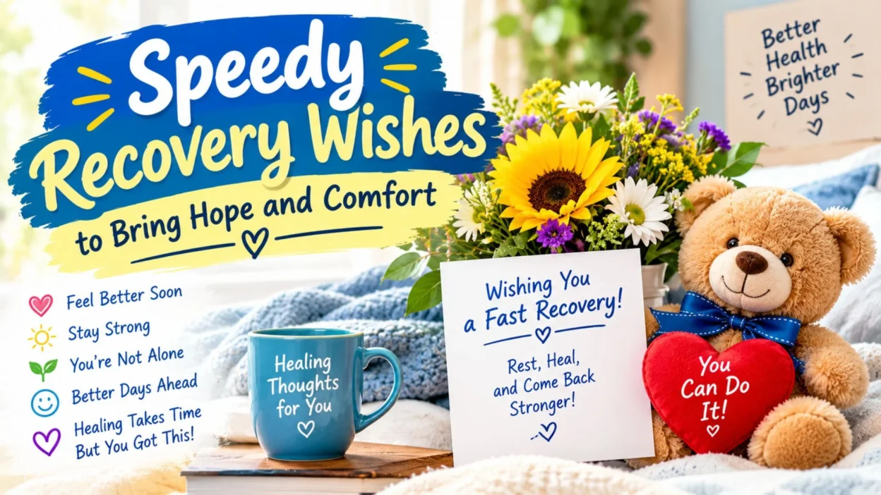 Speedy recovery wishes with hope and comfort