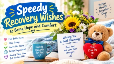 Speedy recovery wishes with hope and comfort
