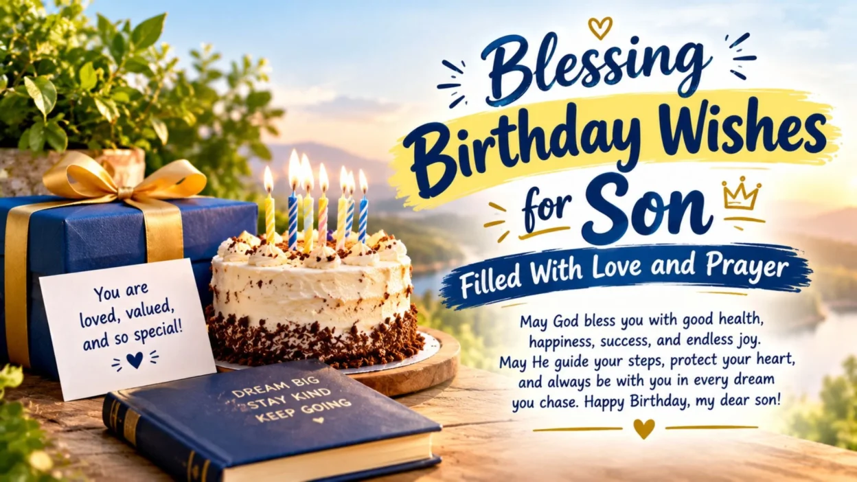 Blessing birthday wishes for son filled with love, prayers, and heartfelt birthday blessings.